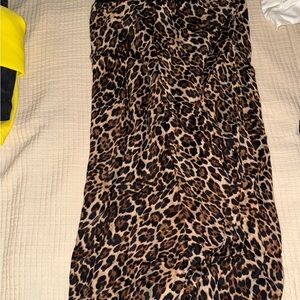 MSCH Leopard Print Maxi Skirt in Brown & Black